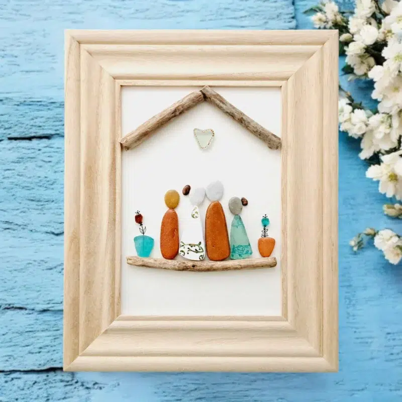 Ръчно изработен подарък за нов дом – Картина на четирима новодомци | Crea Gifts Art | Ръчно изработени подаръци