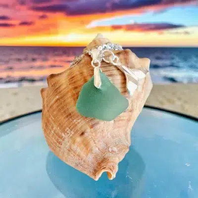 Уникално сребърно колие Русалка с морско стъкло | Ръчно изработено бижу | Crea Gifts Art | Ръчно изработени подаръци